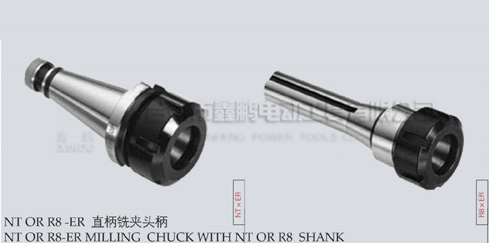 NT OR R8-ER milling chuck with straight shank